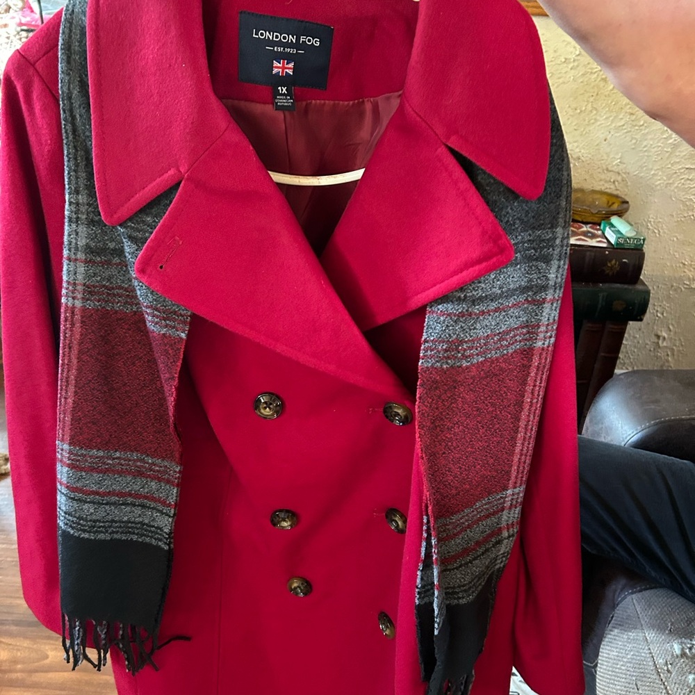 London Fog Women's Scarlet Pea Coat